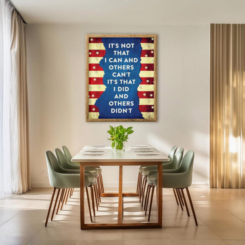 Posterizer 1 pcs-US Military Patriotic American Flag-Patriotic & Military Art-Quotes-Gift for US Military Veterans-Decor for Home & Office- unfram...
